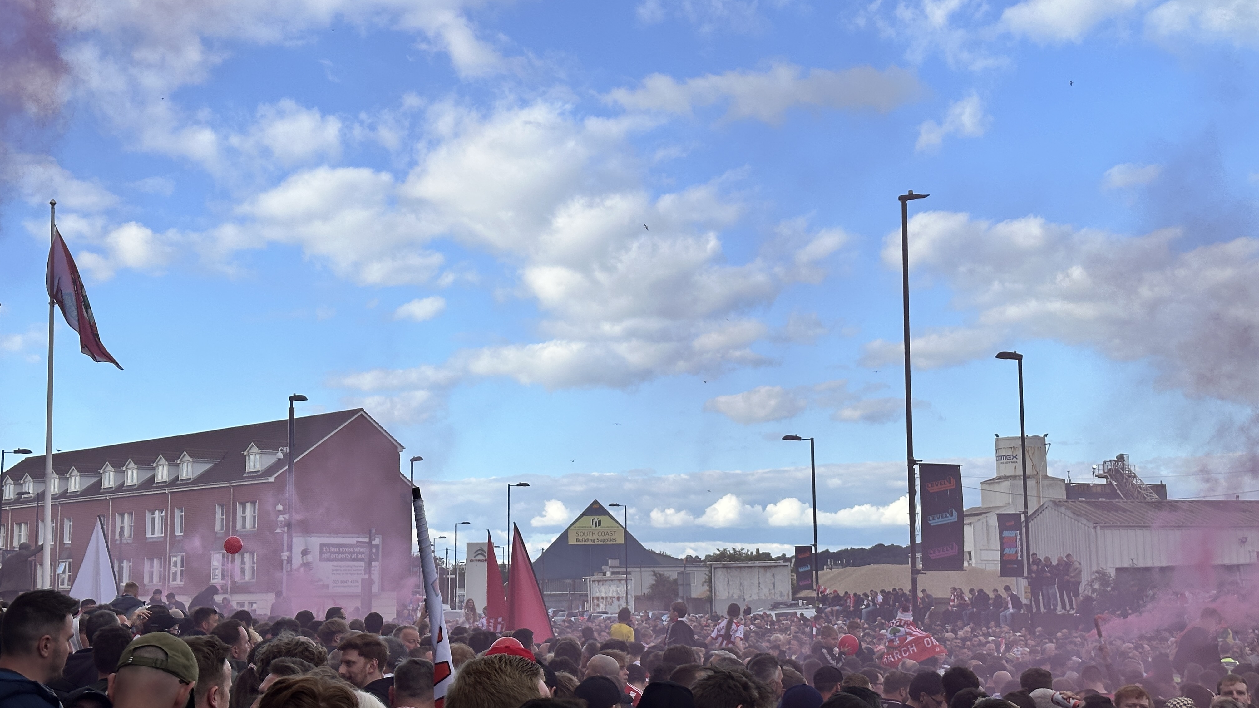 Fans outside St Mary's